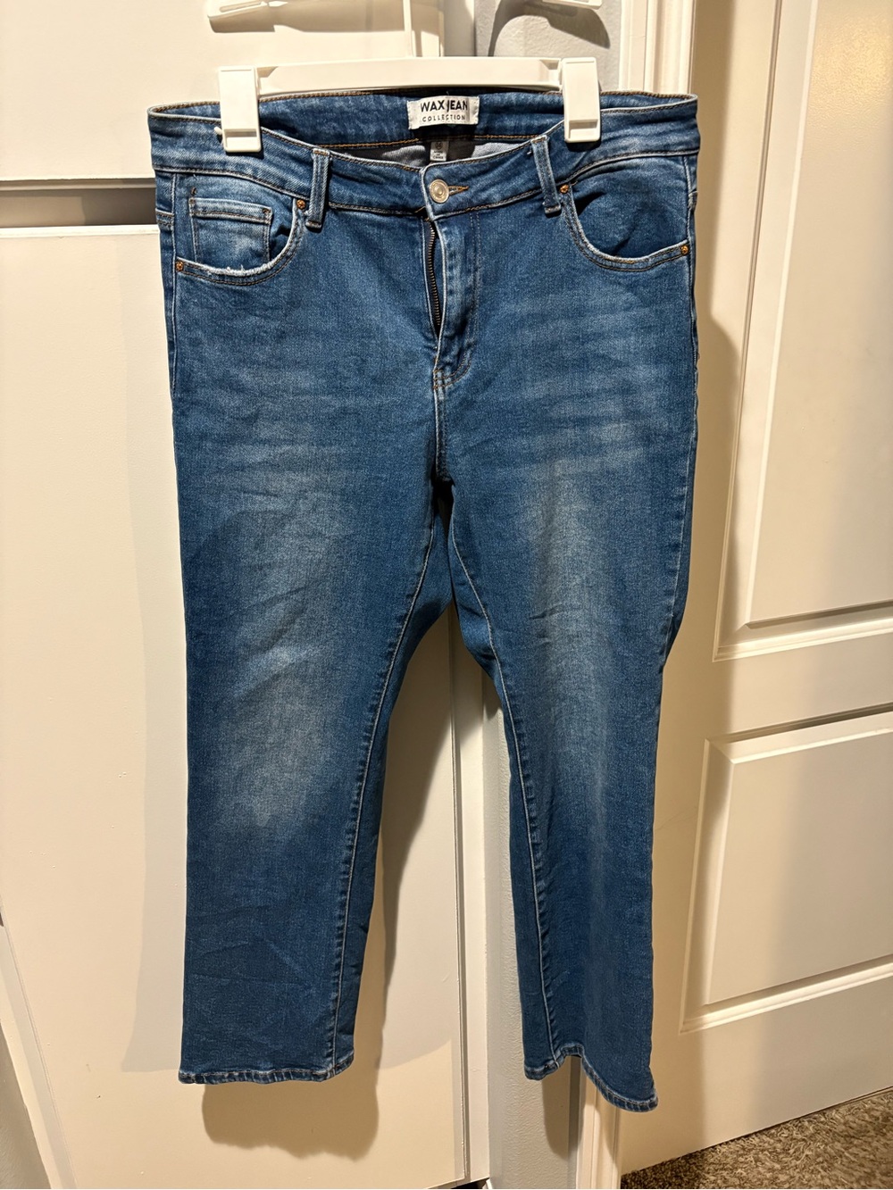 Wax Jean Women's Blue Ankle Crop Stretch Jeans
